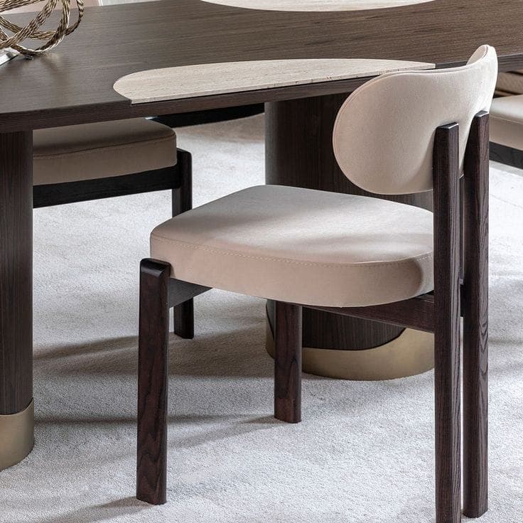Arden Dining Chair — Textured upholstery, solid wood frame, handcrafted by Bed Bench Lahore