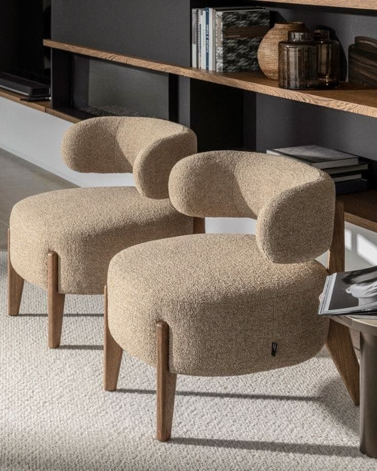 Cleo Lounge Chair — Tailored upholstery, hardwood frame, handcrafted by Bed Bench Lahore
