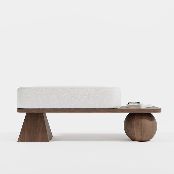 Dune Ottoman — Textured upholstery, solid wood frame, handcrafted by Bed Bench Lahore