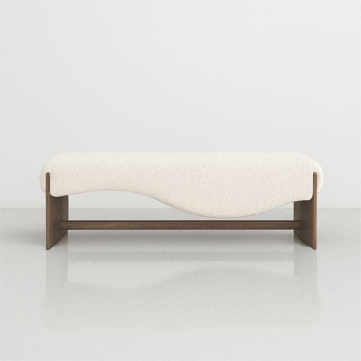 Nola Ottoman — Textured upholstery, solid wood frame, handcrafted by Bed Bench Lahore
